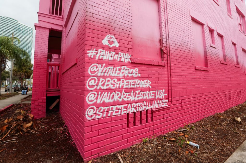 Pink Painted Buildings St Pete and the Strategic Impact of SERHANT Exclusive Sales 4 Pink painted buildings St Pete Roche Bobois tower with SERHANT exclusive sales